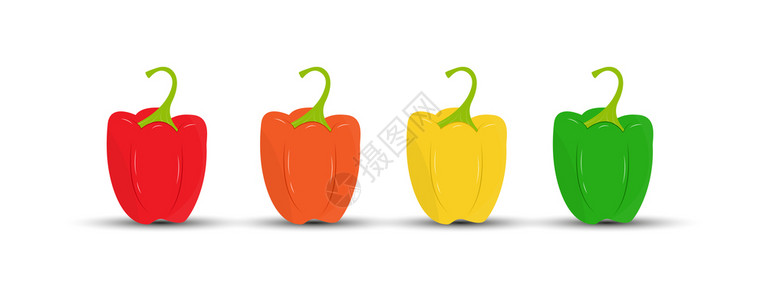 四种彩色甜椒设计图片