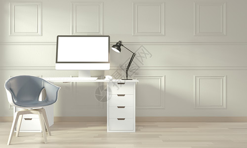 白色现代客厅模拟室内设计3d图片