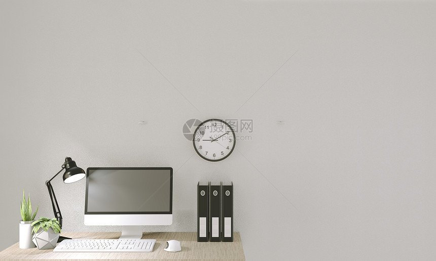 办公室内装饰和模拟背景3d图片