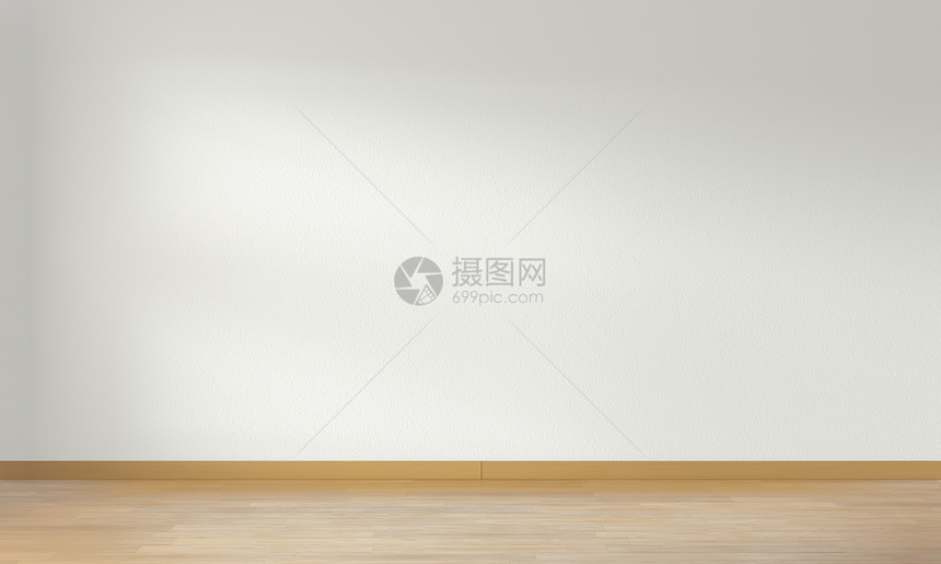白色壁和木地板图片