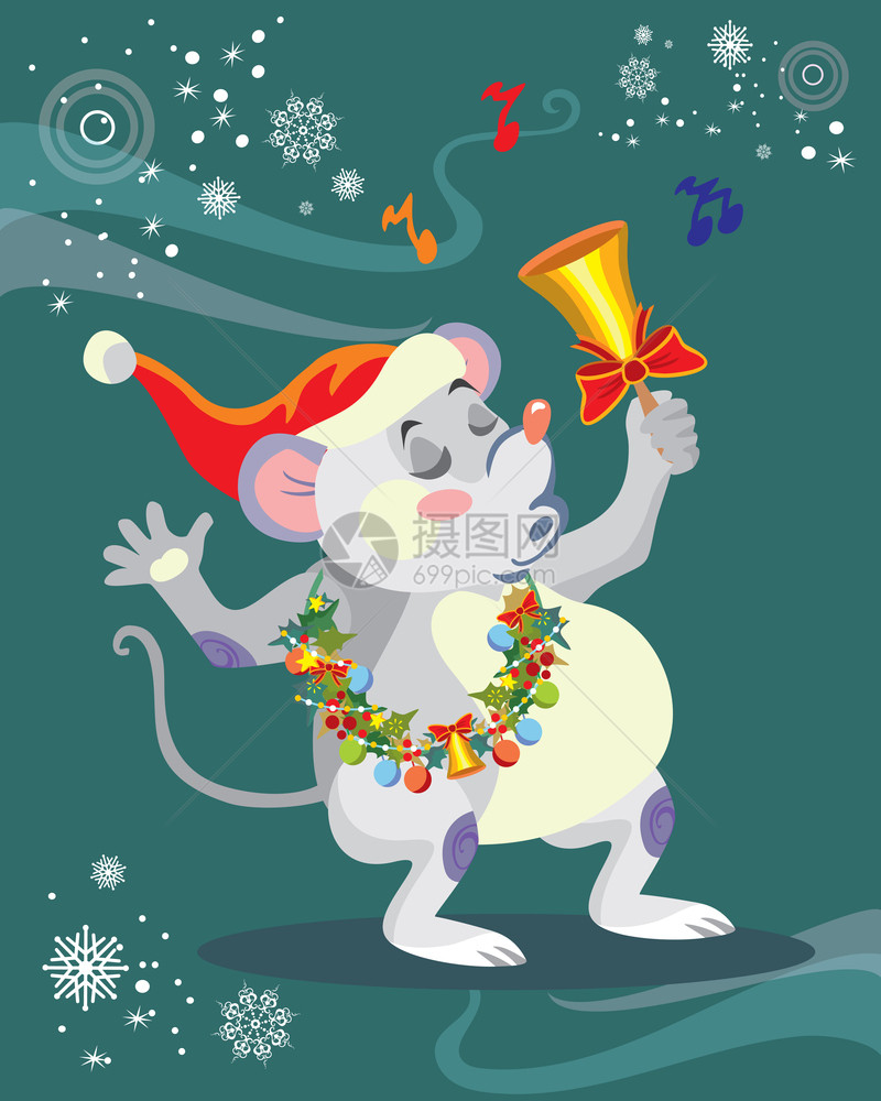 圣诞节卡通可爱的老鼠图片