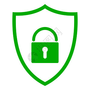 绿色安全锁定和屏蔽插画