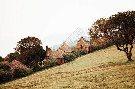 非洲原始小别墅背景图片