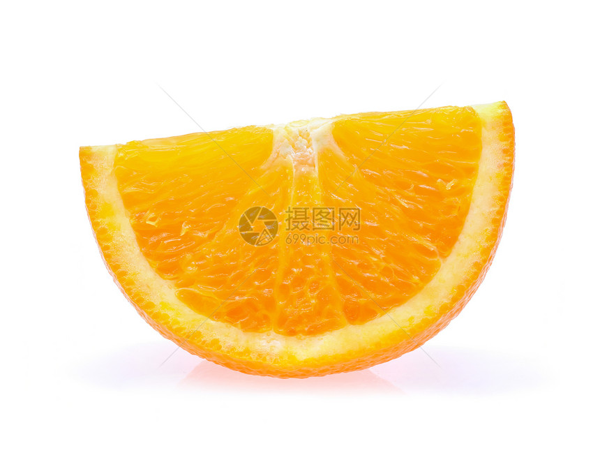 白底孤立的橙色切片图片