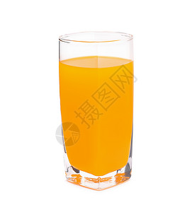 橙汁在白色背景上被隔离图片