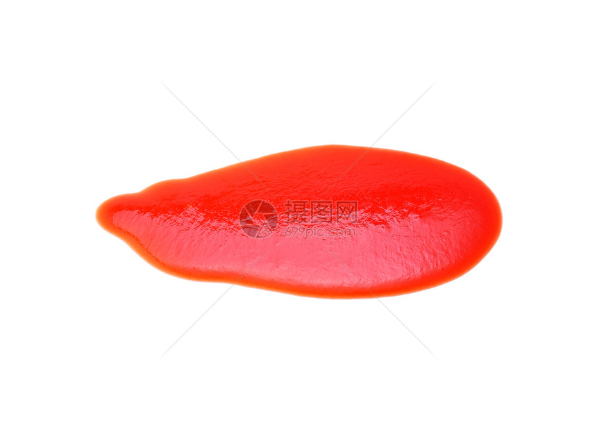 白色背景孤立的闭合番茄酱图片