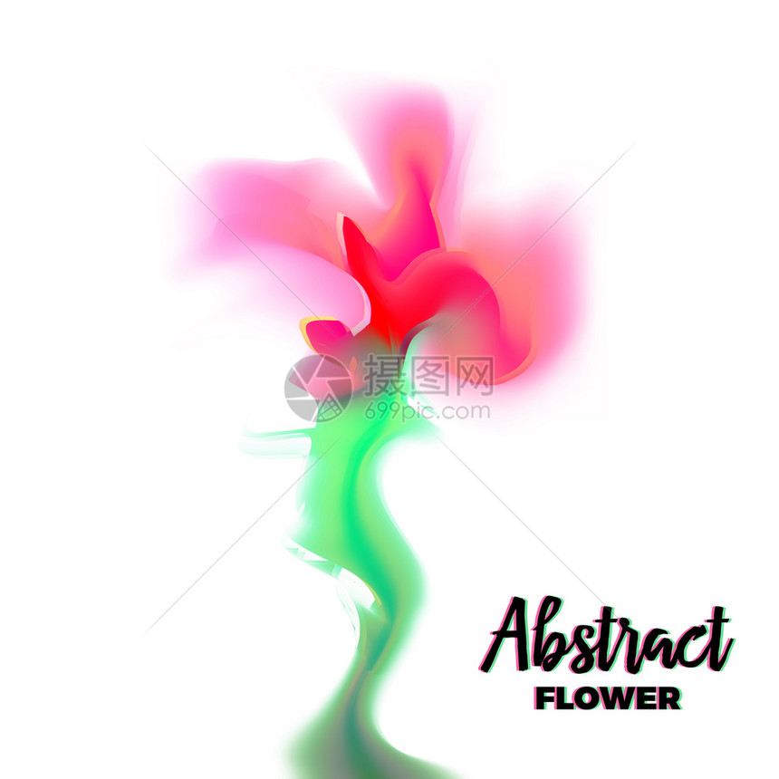 抽象扭曲花朵矢量插画图片