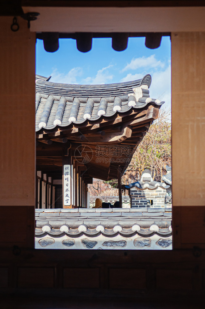 2016年月日韩国南区汉诺克风格的korean传统房屋位于南汉诺克村的hanok风格的rean房屋图片