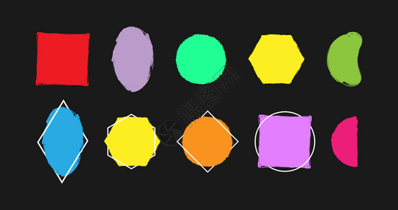 彩色几何形状简单图形矢量设计元素背景图片