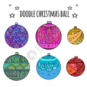 彩色圣诞装饰彩色的圣诞节装饰球设计图片