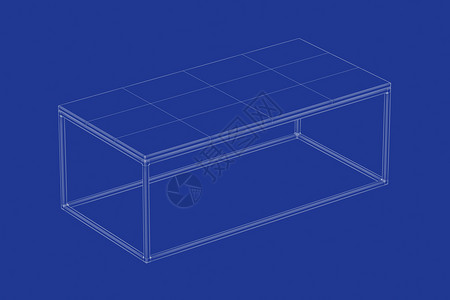 3D咖啡桌个有线框架模型背景图片