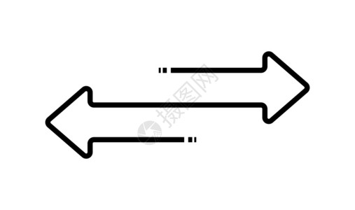 箭头样式双向箭头的轮廓平面样式插画