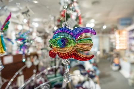 圣诞树装饰品玻璃鱼图片