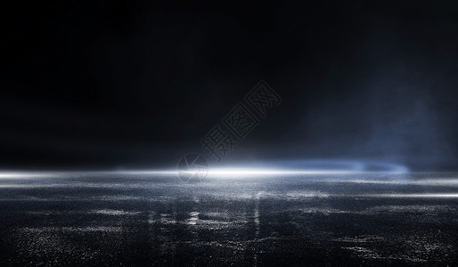 烟雾夜视射线抽象黑暗空旷场景图片