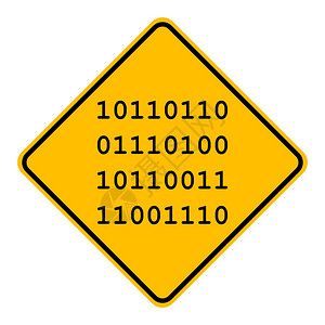 二进制代码和路标符号背景图片
