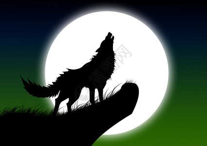 月亮红狼动物红太狼高清图片