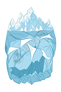 冰山矢量设计一个抽象的卡通冰山漂浮质量背景