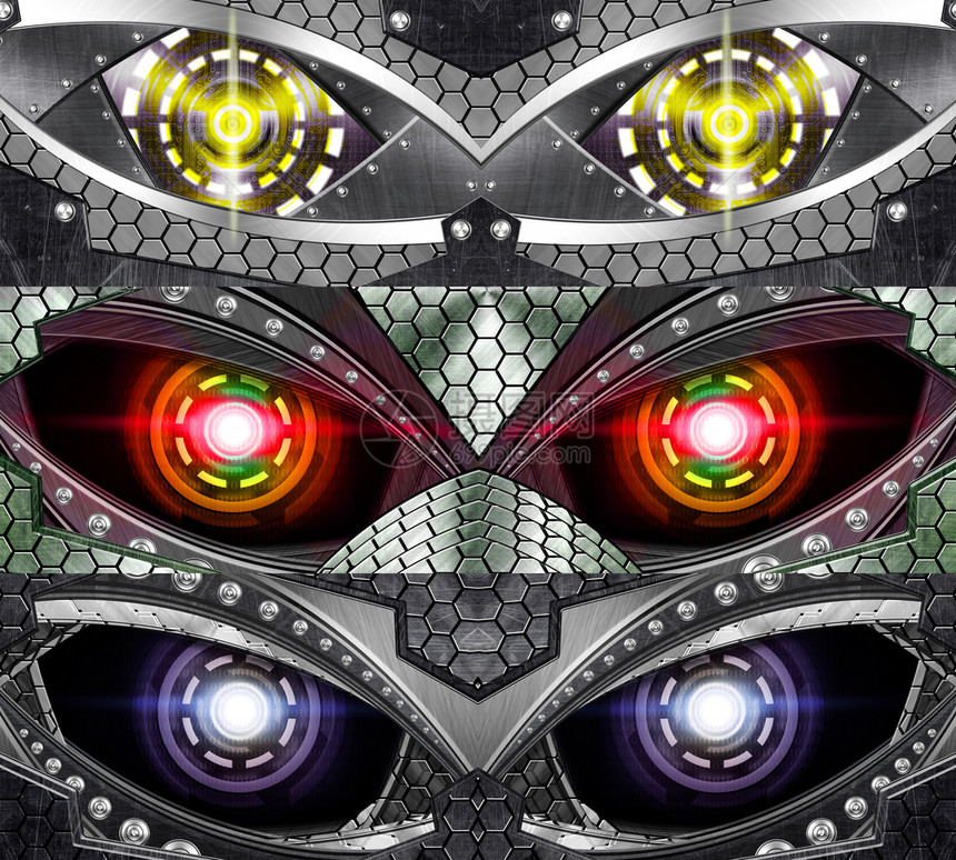 抽象机器人眼睛背景图片