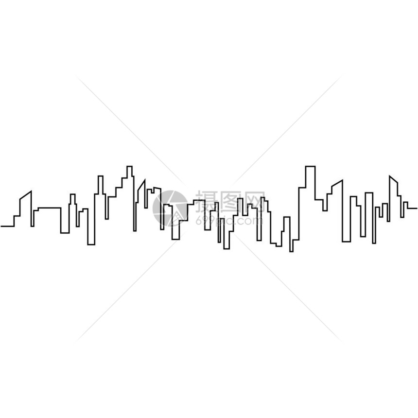 城市天线直艺术矢量插图图片