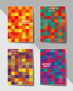 以平面颜色几何模式格a4随意现代颜色彩多的背景适用于传单海报横幅或广告牌和小册子背景图片