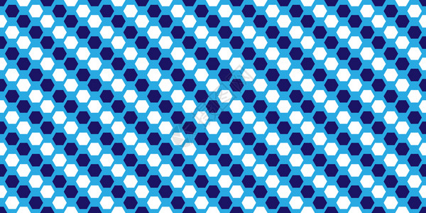 四方连续图案平行六边形蓝色无缝矢量图案设计图片