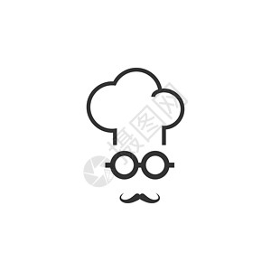 厨师帽图标小胡子图标图形设计模板向量隔离小胡子图标图形设计模板向量背景