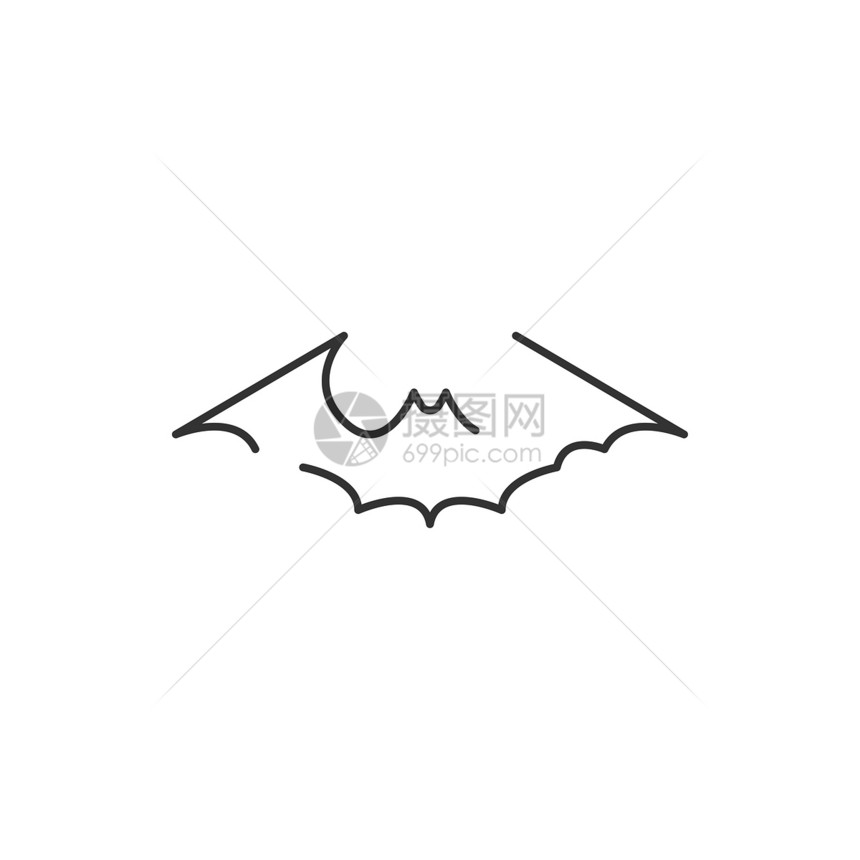 蝙蝠动物图标设计模板向量独立插图蝙蝠动物图标设计模板向量隔离图片