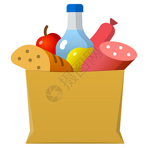 带食品和膳制的包装图示背景图片