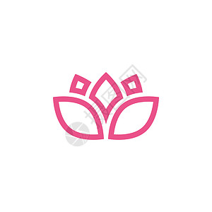 莲花标志粉色莲花图标设计模板矢量孤立图设计模板背景