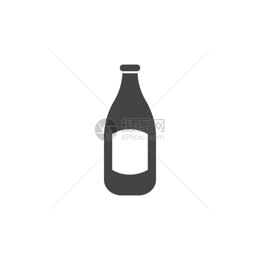 牛奶瓶图标孤立设计形矢量图片