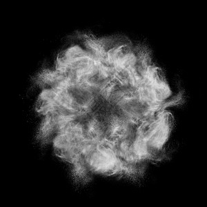 黑色背景的白粉爆炸复制空间抽象的灰尘云面粉爆炸是一个圆形的创造框架图片