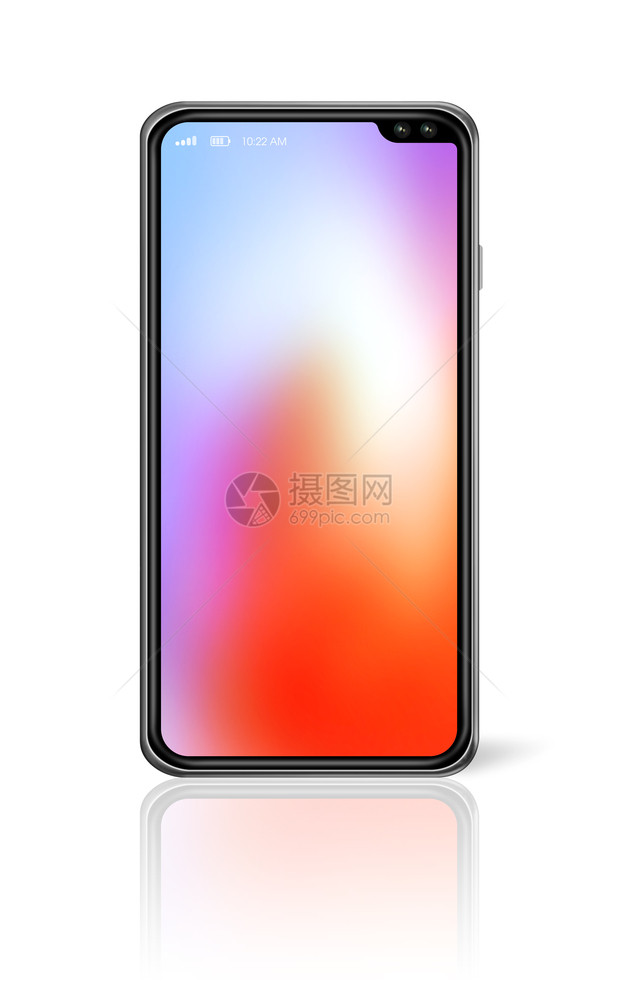 全屏数字彩色空白智能手机模型在白色上隔离3d转换全屏彩色智能手机模型在白色上隔离转换图片