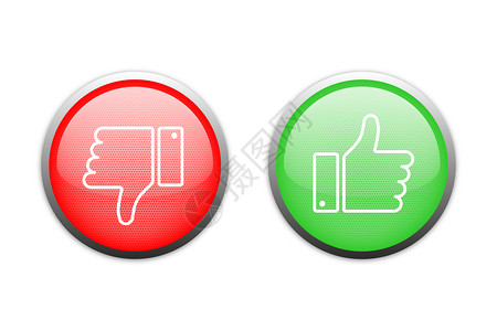 像社交媒体符号一样的红色和绿孤立矢量符合实际的按钮eps10图片