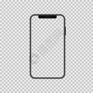 黑色透明背景移动电话屏幕模型智能手机拟型设计板eps10设计图片