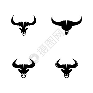 公牛设计素材公牛角徽标模板矢量图插设计背景