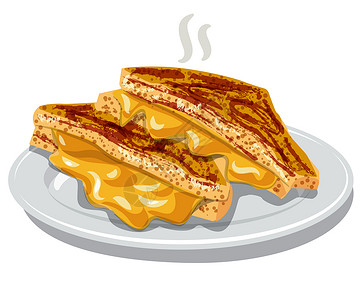 卡通三明治烤奶酪三明治插图烤奶酪三明治背景