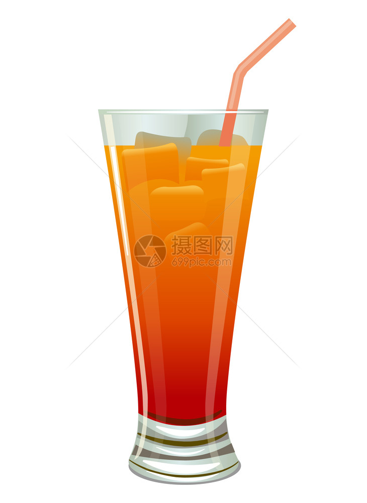 橙色鸡尾酒插图白底的橙色鸡尾酒图片