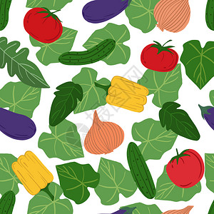 手绘蔬菜健康食物背景图片