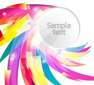带有抽象彩虹色花瓣的圆框模板用于您设计的矢量元素vecto背景图片