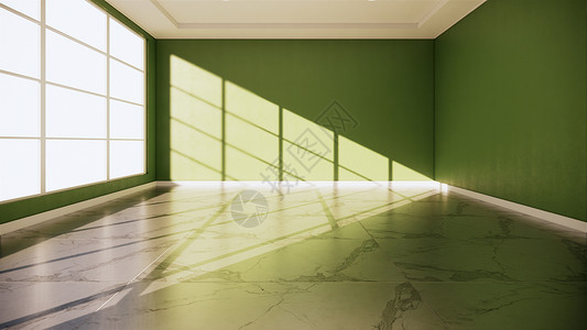 绿色室内房间天然石块花岗岩地板空房间图片