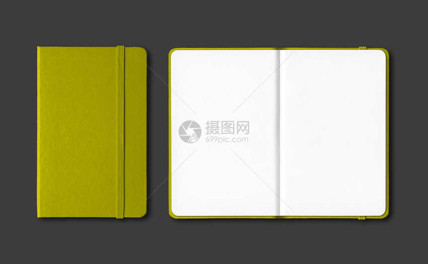 橄榄绿封闭和开放的笔记本模型上孤立的黑色橄榄绿封闭式笔记本和开放式笔记本黑色隔离图片