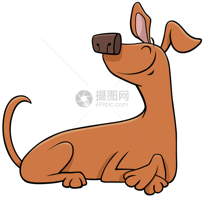 喜棕色谎言狗漫画动物角色的插图图片