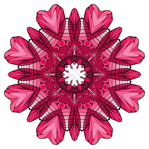 用于您创造力的矢量元素循环抽象的粉红颜色书籍mandl矢量元素图片