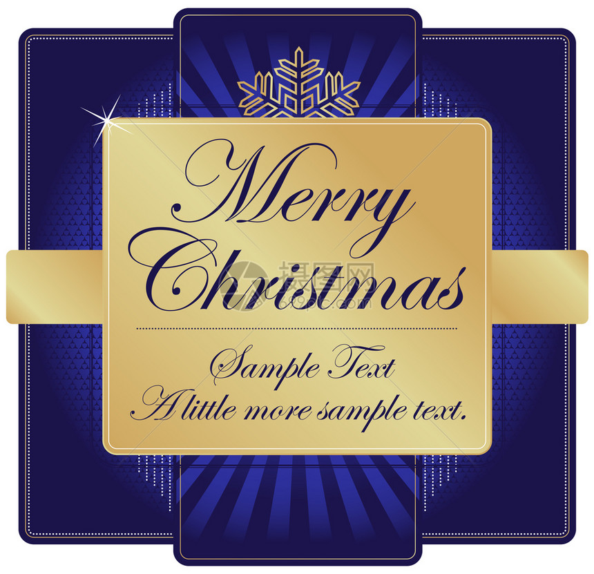 蓝色和金的圣诞标签里面有您自己的文字空间图片