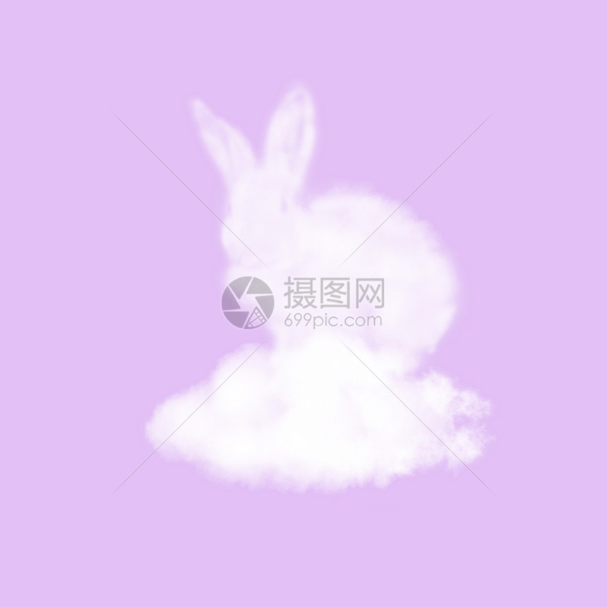 用白云制成的节日卡片上面有白色的东兔毛上面有白云蓝色的背景上面有空间恭喜您上面有欢乐的东兔卡片上面有白色的东兔子上面有蓝色的白云图片