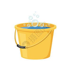 塑料桶素材黄色塑料桶插画