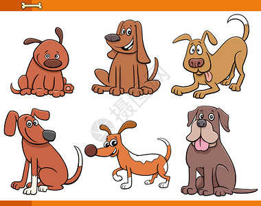 有趣的狗和小可爱动物人系列漫画插图图片
