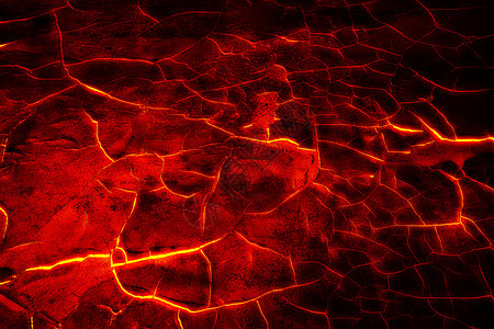 火山爆发后3D热红裂地面质图片