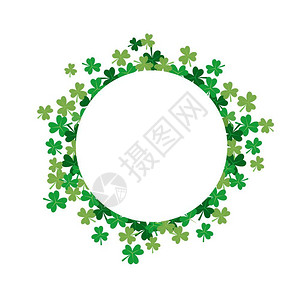 萨沃伊叶以绿色小树叶矢量为圆形的绿色小树叶图示最适合圣人节插画