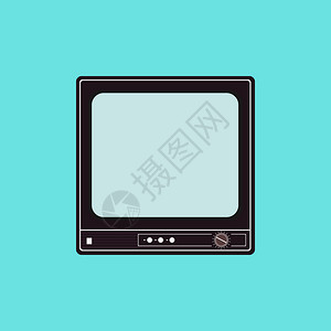 TV电视旧tv数据集的矢量平方说明用于标识信息图和设计的矢量元素lo的矢量元素插画